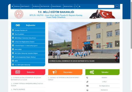 Uran Köyü Şehit Piyade Er Bayram Kardaş İmam Hatip Ortaokulu - BİTLİS / MUTKİ