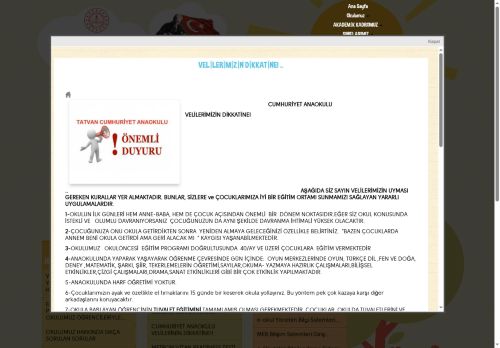 Tatvan Cumhuriyet Anaokulu - BİTLİS / TATVAN