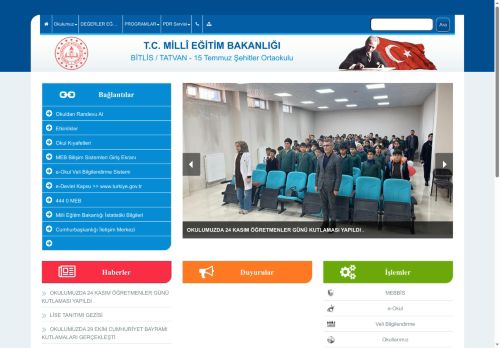 15 Temmuz Şehitler Ortaokulu - BİTLİS / TATVAN