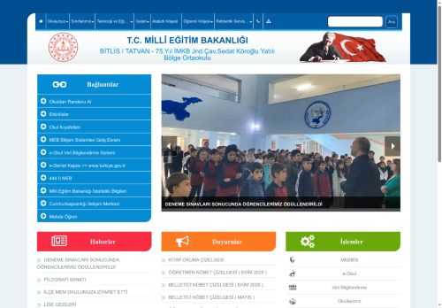 75.Yıl İMKB Jnd.Çav.Sedat Köroğlu Yatılı Bölge Ortaokulu - BİTLİS / TATVAN