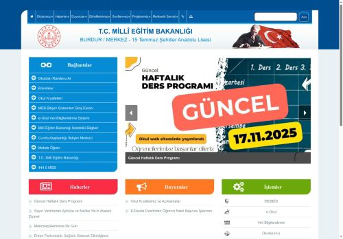 15 Temmuz Şehitler Anadolu Lisesi - BURDUR / MERKEZ