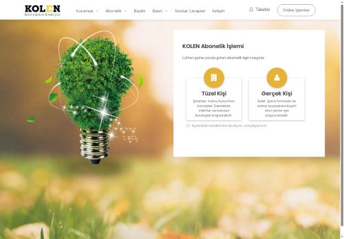 KOLEN Enerji | Online Abonelik