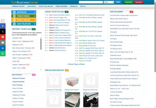 Firma Rehberi, Ticari Talep ve İlanlar, Ürün Katalogu - Turk Business Center