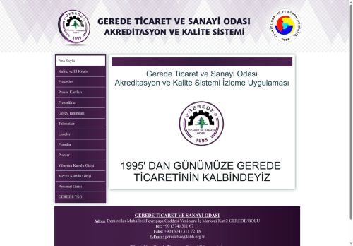 Gerede TSO Akreditasyon > Ana Sayfa