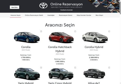 Toyota Online Rezervasyon