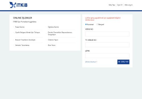 Kullanıcı Giriş - ITKIB