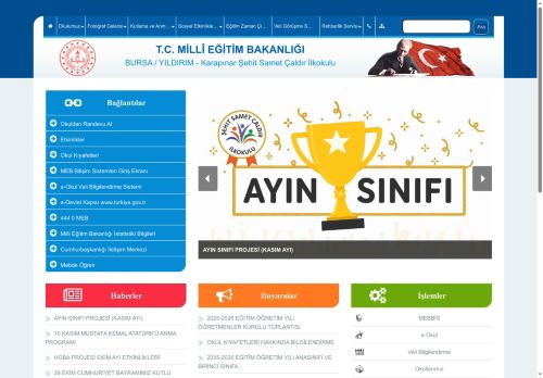 Karapınar Şehit Samet Çaldır İlkokulu - ENERJİ DOSTU MAVİ YEŞİL OKUL PROJESİ