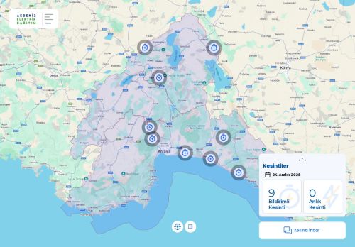 AEDAŞ Elektrik Kesinti Haritası