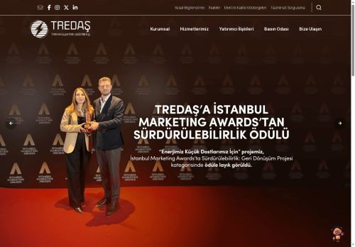 TREDAŞ’a İstanbul Marketing Awards’tan “Sürdürülebilirlik” Ödülü | Trakya Elektrik Dağıtım A.Ş.