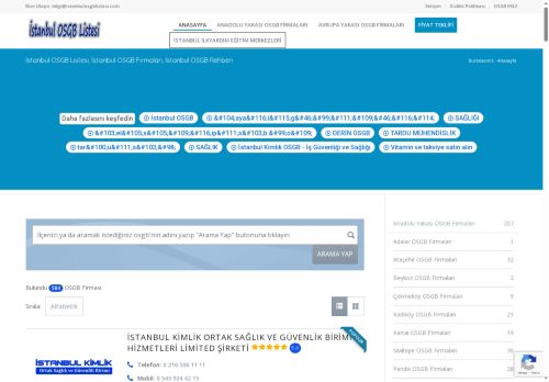 İstanbul OSGB Listesi - Anadolu Yakası OSGB Firmaları