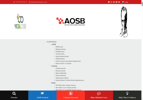 Adana Organize Sanayi Bölge Müdürlüğü - Firmalar