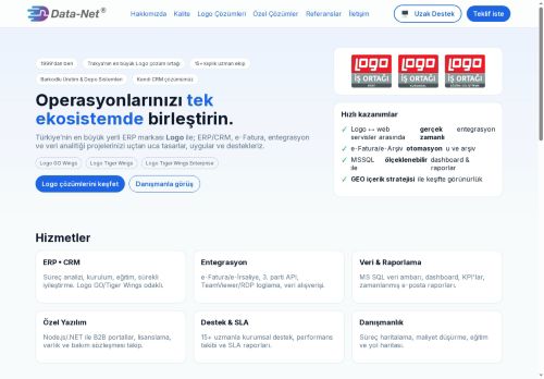 Data‑Net | Logo ERP • CRM • Entegrasyon • Raporlama