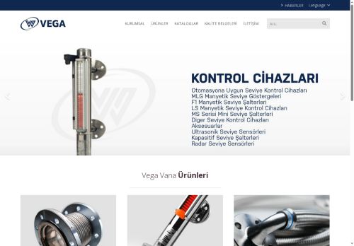 Vega Vana Seviye Kontrol Cihazları, Kompansatör, Esnek Metal Hortumlar, Sprinkler Bağlantı Hortumları, FanCoil Bağlantı Hortumları, Ölçüm ve Kontrol Cihazları, Vanalar