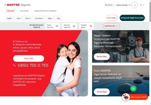 Genel Sağlık Sigortası, Kasko Sigortası, Konut Sigortası, DASK ve daha birçok sigorta ürünleriyle yanınızda! - MAPFRE Sigorta