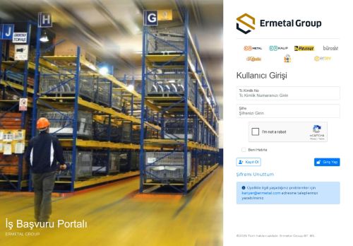 Ermetal Group | İnsan Kaynakları -> Kullanıcı Girişi