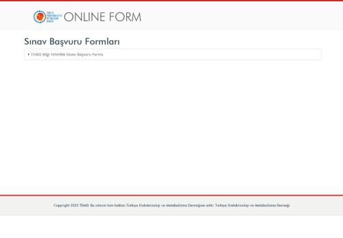 Endokrinoloji ve Metabolizma Hastalıkları Yeterlik Sınavı Başvuru Formu | TEMD