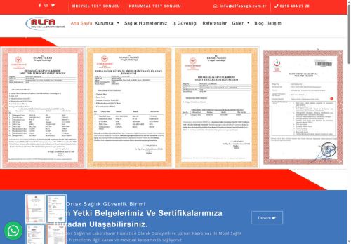 Mobil Sağlık ve Laboratuvar - Alfa Ortak Sağlık Güvenlik Birimi