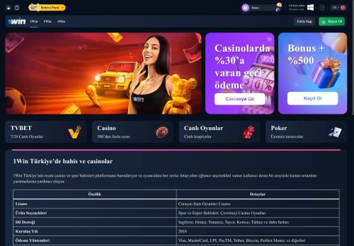 Resmi Sitesi - 1Win Türkiye Giriş | 1Win Casino ve Spor Bahisleri