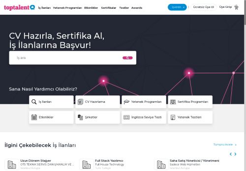 Toptalent.co İş İlanları - En İyi Yeteneklerin Kariyer Platformu