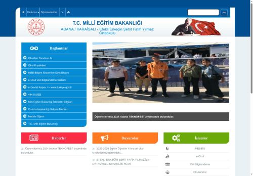 Etekli Erkeğin Şehit Fatih Yılmaz Ortaokulu - ADANA / KARAİSALI