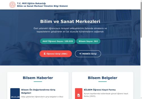 T.C. Millî Eğitim Bakanlığı Bilim ve Sanat Merkezi Yönetim Bilgi Sistemi