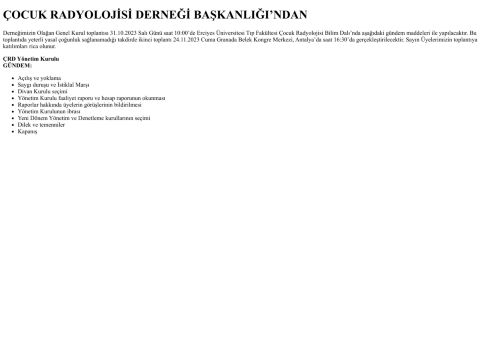 Çocuk Radyolojisi Derneği Web Sayfası