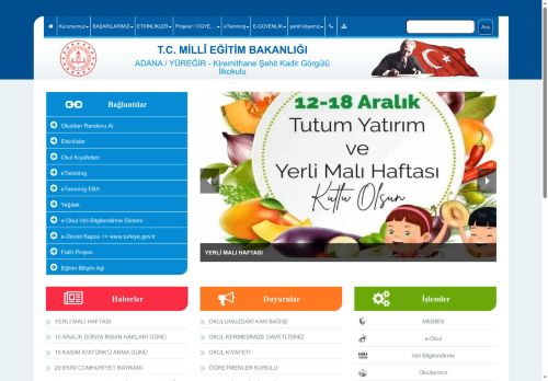 Kiremithane Şehit Kadir Görgülü İlkokulu - ADANA / YÜREĞİR