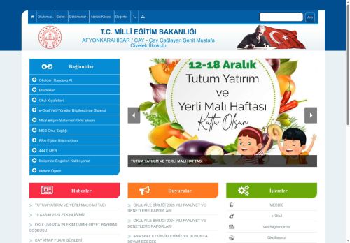 Çay Çağlayan Şehit Mustafa Civelek İlkokulu - AFYONKARAHİSAR / ÇAY