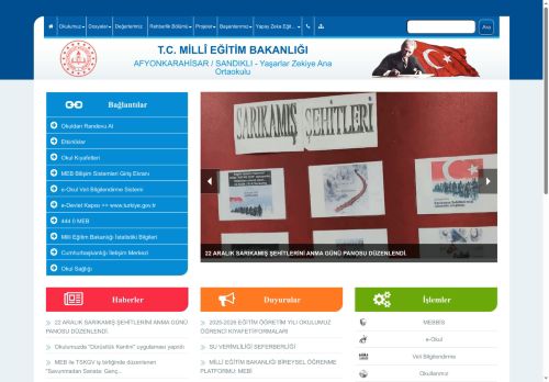 Yaşarlar Zekiye Ana Ortaokulu - AFYONKARAHİSAR / SANDIKLI