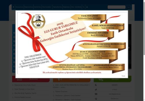 Fatih Ortaokulu - AFYONKARAHİSAR / ŞUHUT