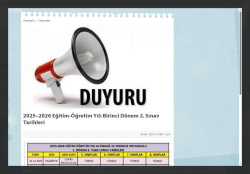 Altındağ 15 Temmuz Ortaokulu - ANKARA / ALTINDAĞ