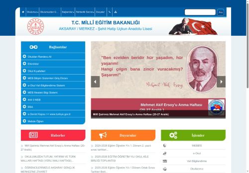 Şehit Hatip Uçkun Anadolu Lisesi - AKSARAY / MERKEZ