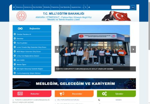 Fatma-Hacı Hüseyin Akgül Kız Mesleki ve Teknik Anadolu Lisesi - ANKARA / ETİMESGUT