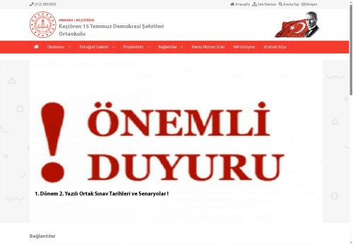 Keçiören 15 Temmuz Demokrasi Şehitleri Ortaokulu - ANKARA / KEÇİÖREN