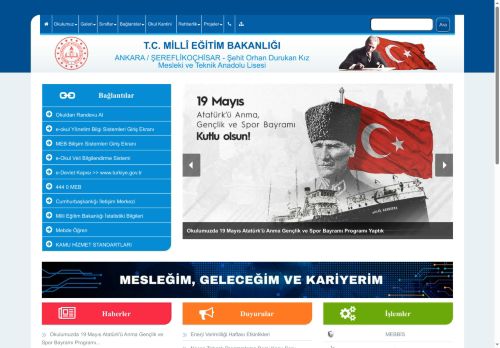 Şehit Orhan Durukan Kız Mesleki ve Teknik Anadolu Lisesi - ANKARA / ŞEREFLİKOÇHİSAR