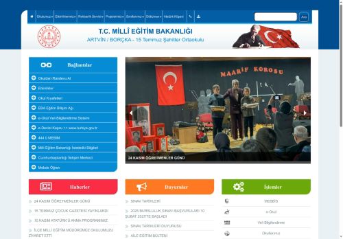 15 Temmuz Şehitler Ortaokulu - ARTVİN / BORÇKA