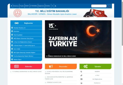 Gönen Mustafa Uşdu Anadolu Lisesi - BALIKESİR / GÖNEN