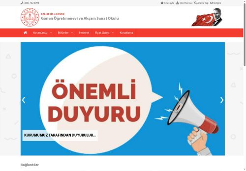 Gönen Öğretmenevi ve Akşam Sanat Okulu - BALIKESİR / GÖNEN