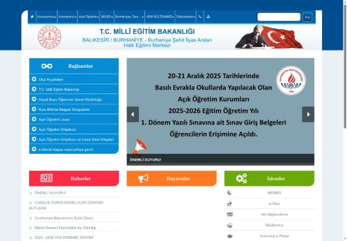 Burhaniye Şehit İlyas Arslan Halk Eğitimi Merkezi - BALIKESİR / BURHANİYE