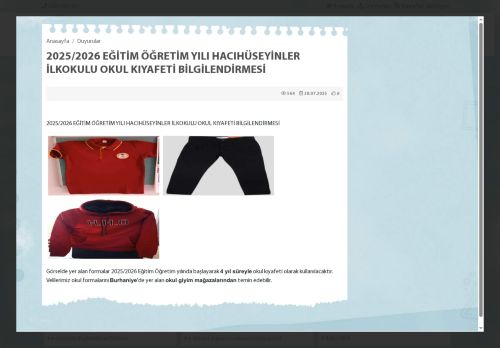 HACIHÜSEYİNLER İLKOKULU - BALIKESİR / GÖMEÇ