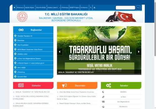 GÜLSÜM MEHMET UYSAL BÜYÜKDERE ORTAOKULU - BALIKESİR / HAVRAN