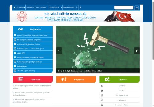 NURGÜL-RIZA GÜNEY ÖZEL EĞİTİM UYGULAMA MERKEZİ I. KADEME - BARTIN / MERKEZ