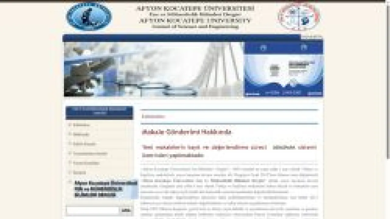 Fen ve Mühendislik Bilimleri Dergisi | Afyon Kocatepe Üniversitesi