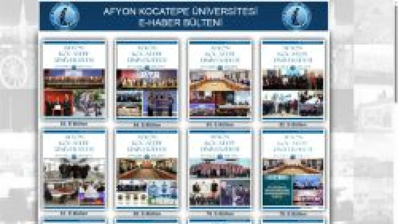 E-HABER BÜLTENİ | AFYON KOCATEPE ÜNİVERSİTESİ