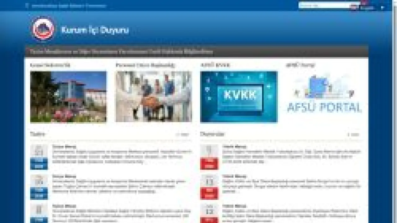 AFSÜ Kurum İçi Duyuru -AFSÜ Kurum İçi Duyuru