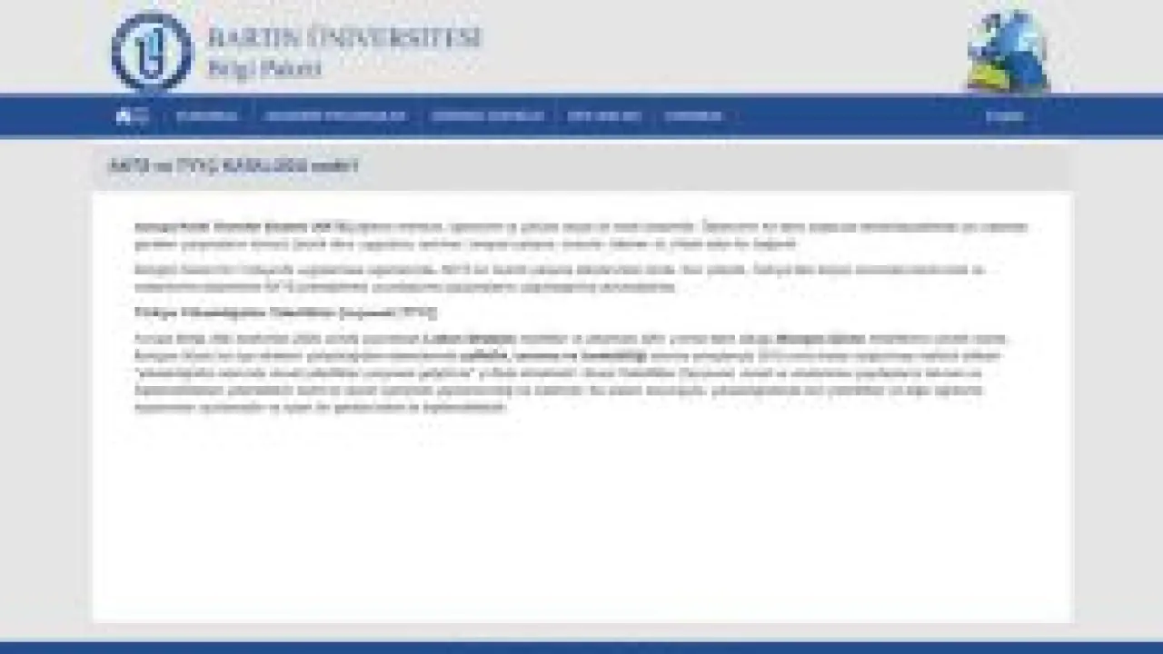 Bartın Üniversitesi Bologna Bilgi Paketi