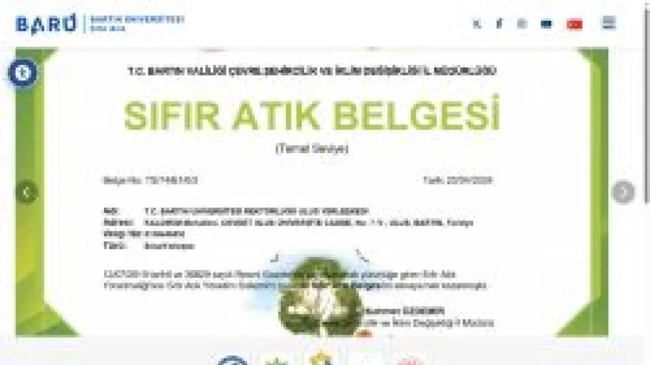 Bartın Üniversitesi - Ana Sayfa - Sıfır Atık