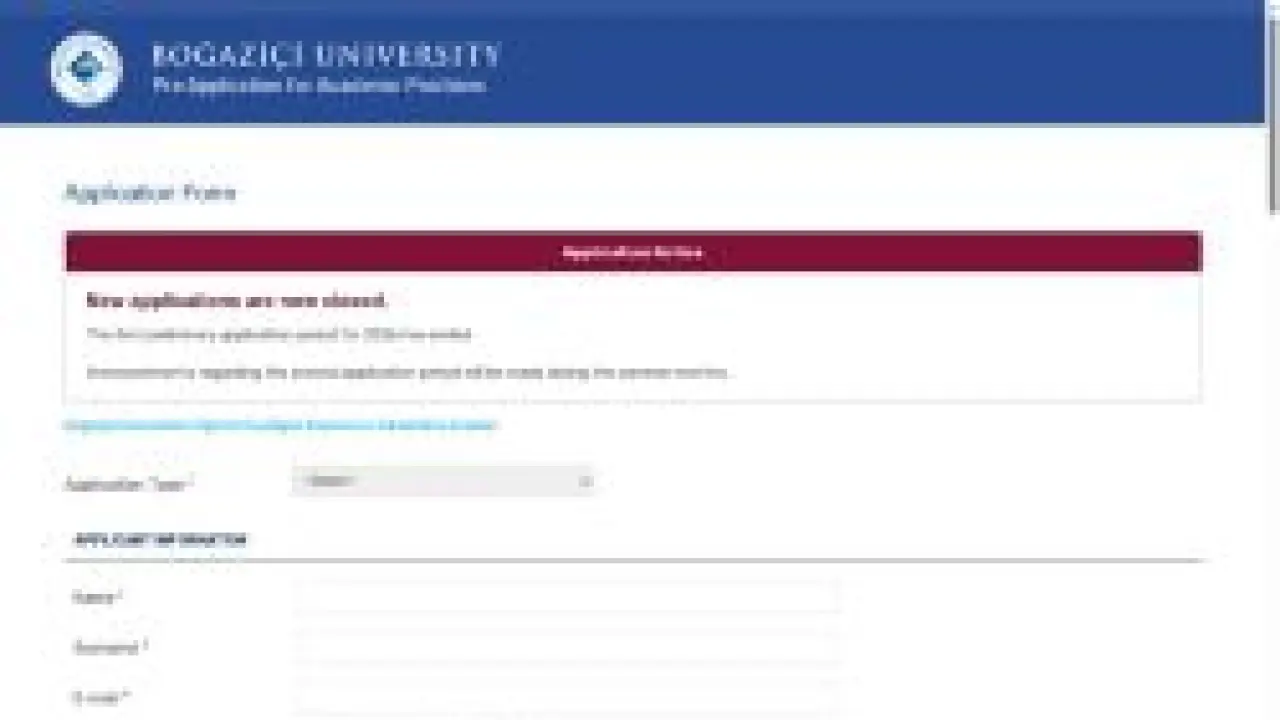 Application Form | Pre Application for Academic Positions