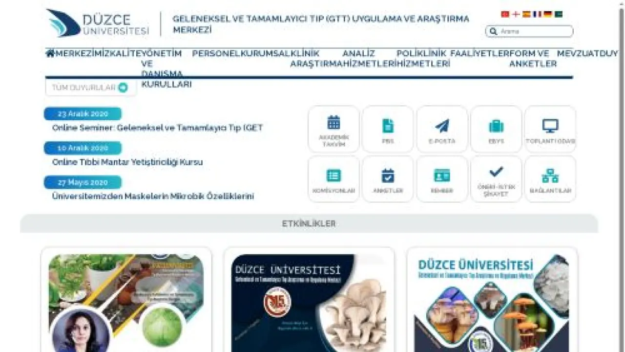 Düzce Üniversitesi | Geleneksel ve Tamamlayıcı Tıp (Gtt) Uygulama ve Araştırma Merkezi | Anasayfa