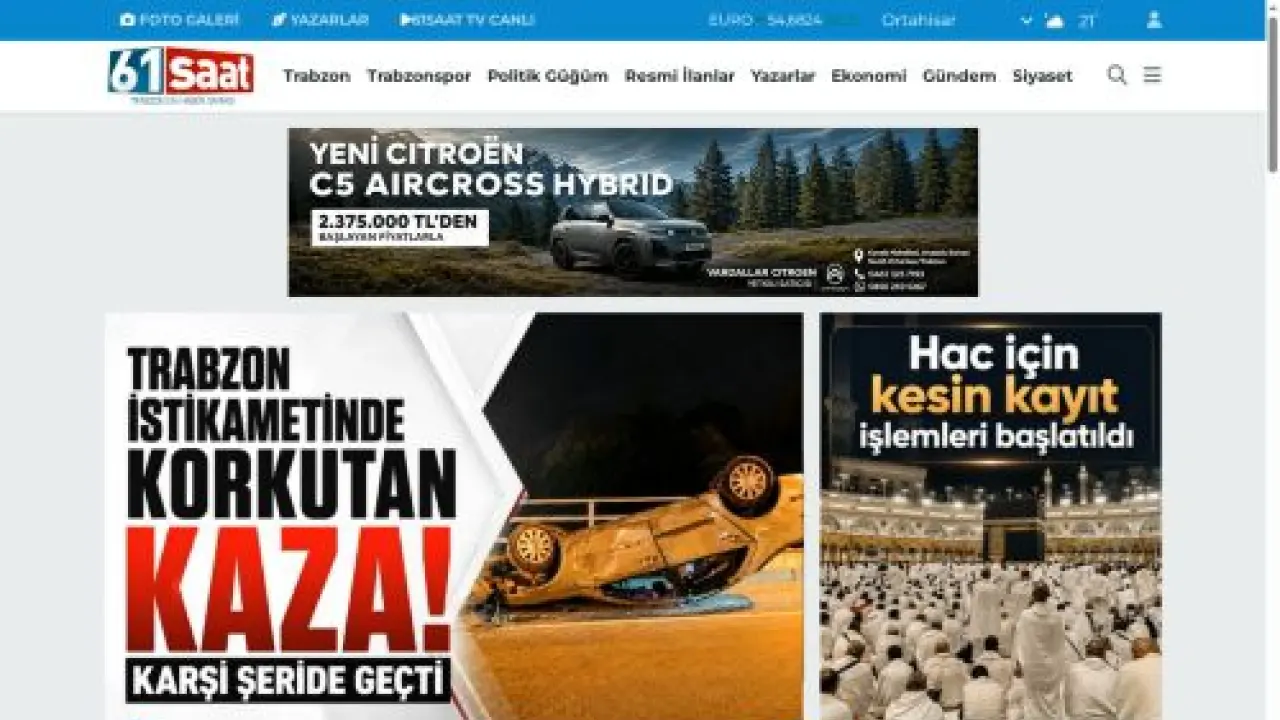 TRABZON HABER SAYFASI - 61SAAT